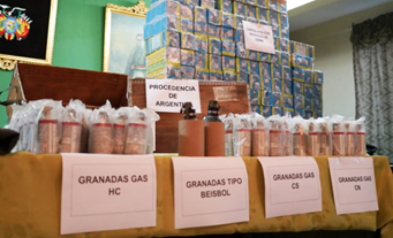 The material found was presented. Photo: Ministry of Government